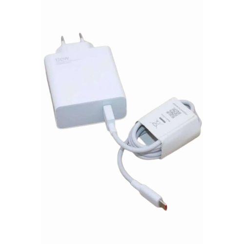 120w Şarj Aleti Hızlı Çift Turbo Şarj Aleti Seti Beyaz