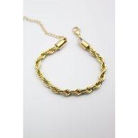 Burgu Çelik Bileklik 4mm - Altın