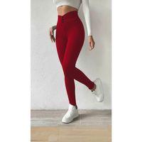 Kadın Yüksek Bel önden Düğmeli Dalgıç Tayt