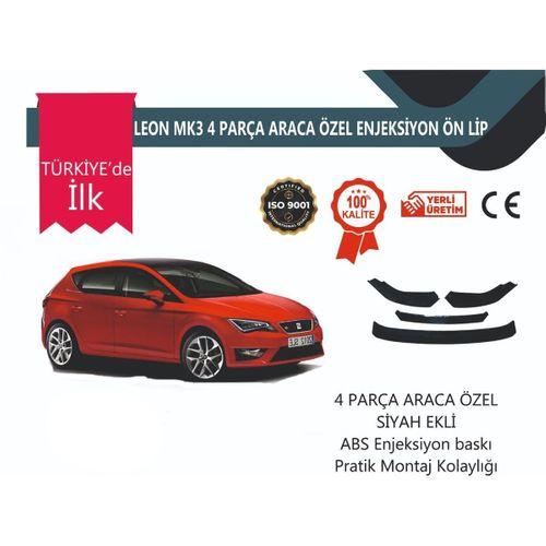 Seat Leon 2012 Sonrası 4 Parça Ön Lip Siyah
