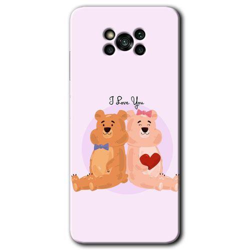 Poco x3 NFC Kılıf Baskılı Kapak - Sevgili Ayıcık + 5D Tam Kaplayan Cam