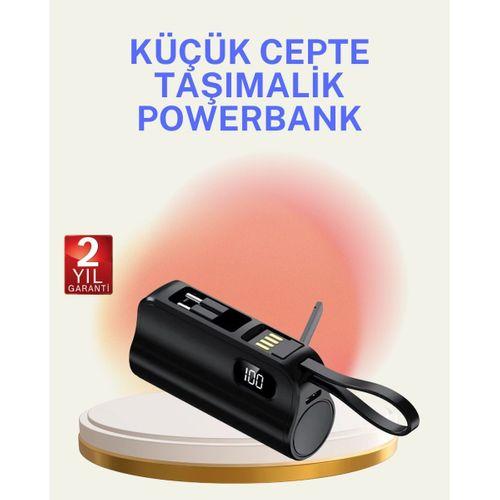 Dahili Konektörlü 20w Hızlı Şarj Mini Taşınabilir Powerbank