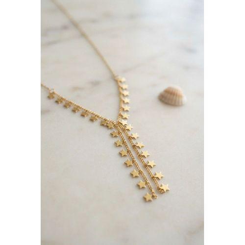 Gold Pirinç Yıldız Model Kadın Kolye