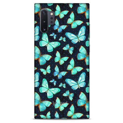 Samsung Galaxy Note 10 Plus Kılıf Kelebek Etkisi (12) Koruyucu Silikon Beyaz Mavi
