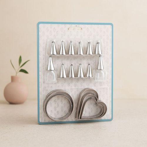 Metal Pasta Süsleme Uç ve Kurabiye Kalıbı Seti