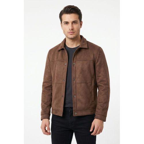 Erkek Siyah Regular Fit Mevsimlik Süet Spor Mont BGL-ST05437