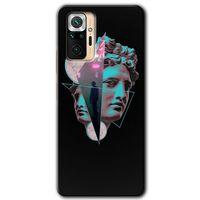 MRCİLETİSİM Xiaomi Redmi Note 10 Pro Kılıf Baskılı Kapak - Heykel + 5D Tam Kaplayan Cam