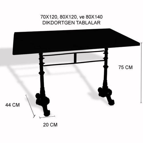 Dockers Çipa 3002 Döküm Ayak Masa 70x120 cm - (Werzalit, Wermodin ve Allzalit Tabla) - Canyon Hidalgo