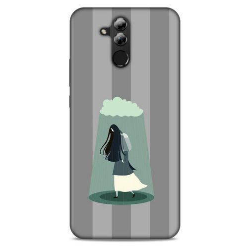 Huawei Mate 20 Lite Kılıf Depresyon (20) Koruyucu Kılıf Bej Siyah
