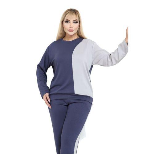 Melsay Butik Lacivert Grimelanj Renk Bloklu Modal Kadın Eşofman Takımı
