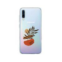 Samsung A50 Floral Art Desenli Premium Şeffaf Silikon Kılıf