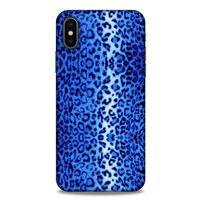 Leopar Lacivert Apple iPhone XS Kılıf