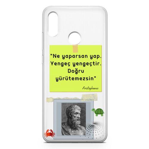 Huawei P Smart 2019 Kılıf Caps Aristophanes Arka Kapak Koruma Desenli Full Koruyucu