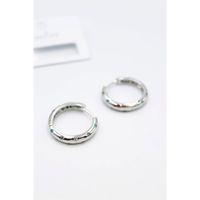 Taşlı Halka Küpe - Gümüş