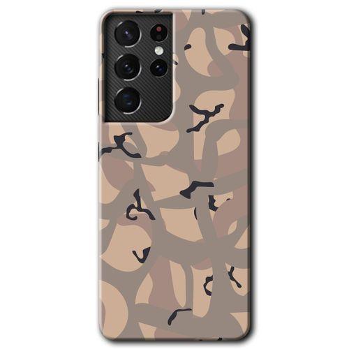 MRCİLETİSİM Samsung Galaxy S21 Ultra Kılıf HD Desen Baskılı Arka Kapak + Temperli Cam - Kamuflaj 6