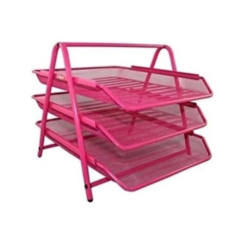 LİNEA METAL FİLE PERFORE EVRAK RAFI 3 KATLI (PEMBE)