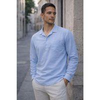 Sartre Apaş Yaka Tek Cepli İnce Modal Kumaş Uzun Kollu Yazlık Gömlek - Soğuk Mavi