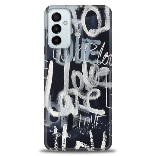 Samsung Galaxy M13 Kılıf HD Baskılı Kılıf - Gri Love + Tam Ekran Koruyucu