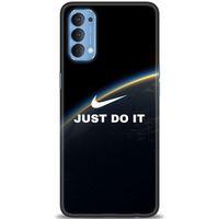 Oppo Reno 4 Kılıf HD Baskılı Kılıf - Nike Dünya + Tam Ekran Koruyucu