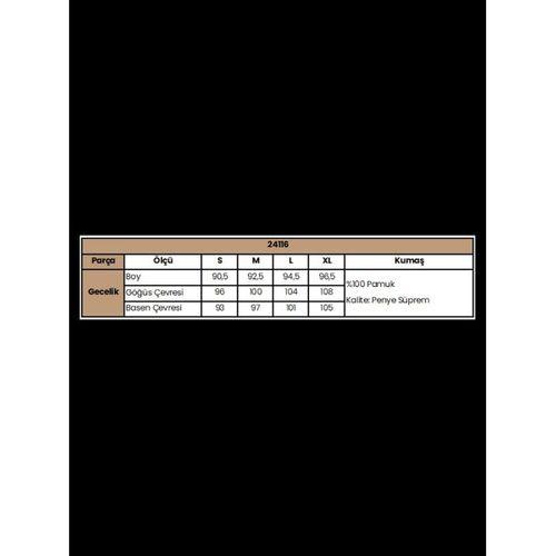 Meyve Ve Yaprak Baskılı Dantelli "feel Good" Gecelik