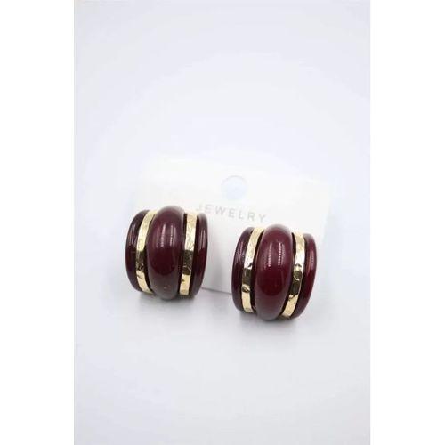 Akrilik Küpe - Bordo