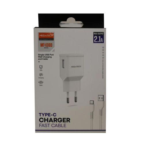 Megatech Mt-ec03 2.1a Micro Usb Type-c  Kablo+ Ev Şarj Adaptörü Hızlı Şarj