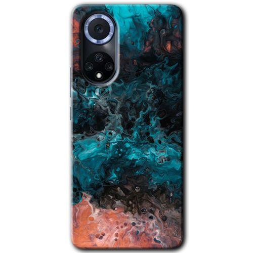 MRCİLETİSİM Huawei Nova 9 Kılıf HD Desen Baskılı Arka Kapak+Temperli Cam - Liquid Colorfull