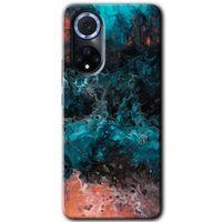 MRCİLETİSİM Huawei Nova 9 Kılıf HD Desen Baskılı Arka Kapak+Temperli Cam - Liquid Colorfull