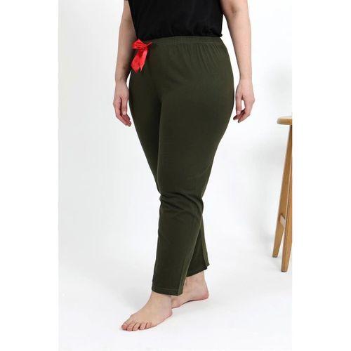 Kadın Pamuklu Büyük Beden Alt Pijama Haki
