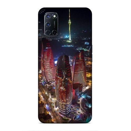 Oppo A92 Uyumlu Kılıf Azarbaijan (33) Hybrid Kılıf Kuleler Gece