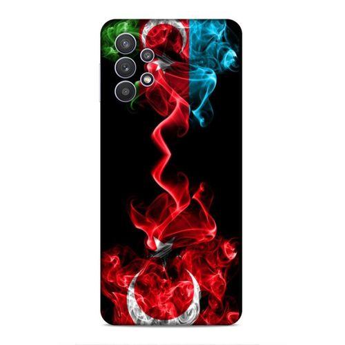 Samsung Galaxy A32 Uyumlu Kılıf Azarbaijan (12) Koruyucu Silikon Azerbaycan Türk Bayrakları