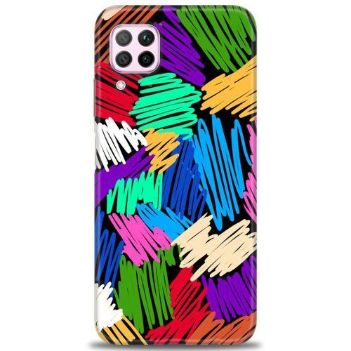 Huawei P40 Lite Kılıf HD Baskılı Kılıf - Karalama + Tam Ekran Koruyucu