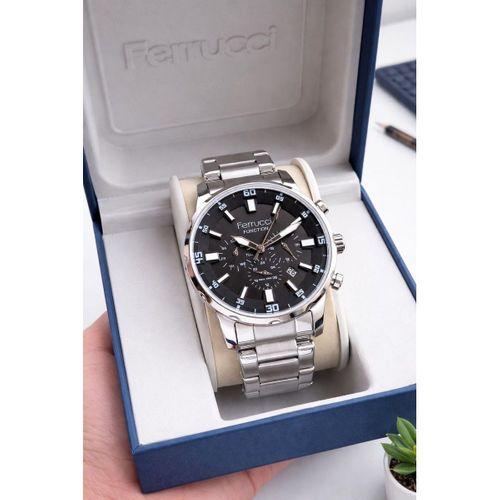 Ferrucci İç Fonksiyonları Aktif 30 Mt Suya Dayanıklı Çelik Kordonlu Erkek Kol Saati EFR.13299.M2