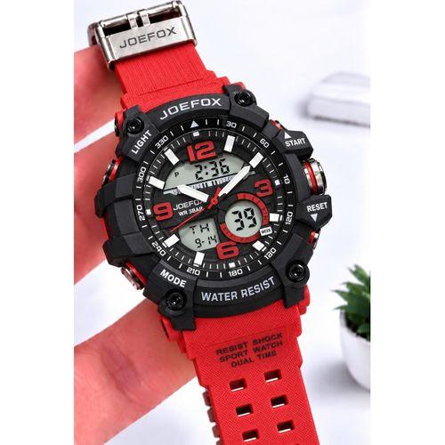 Joefox Digital Ve Analog 2 Yıl Garantili Kronmetre+Takvim+Alarm+Aydınlatma Erkek Kol Saati JOE.S1