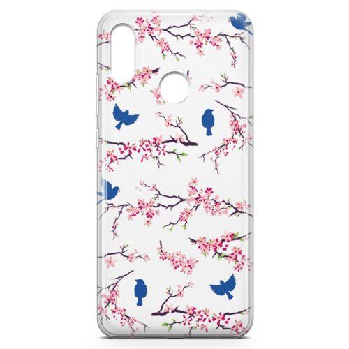 Huawei Y9 2019 Kılıf Mavi Serçe Arka Kapak Koruma Desenli Full Koruyucu