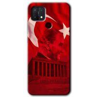 OPPO Oppo A15s Kılıf HD Desen Baskılı Arka Kapak + Temperli Cam - Anıtkabir Atatürk
