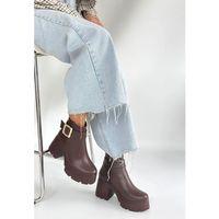 Pinma Kahverengi Cilt Topuklu Bot