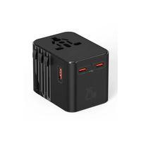 25w Evrensel Seyahat Adaptörü, Eu/us/uk/au Priz Dönüştürücü, 1x Usb, 2x Type-c Hızlı Şarj