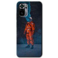 Xiaomi Redmi Note 10 Kılıf Baskılı Kapak - Smoke Astronot + 5D Tam Kaplayan Cam