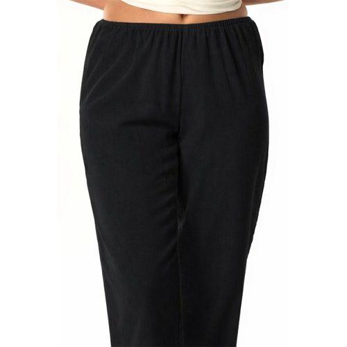 Şile Bezi Pamuk Rahat Kesim Beli Lastikli Jüpon Pantolon Astarı Siyah Syh