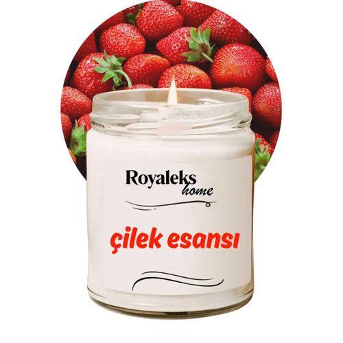 Doğal Özel Seri Kokulu Dekoratif Kavanoz Mum 210 cc - Çilek Esansı - RYL