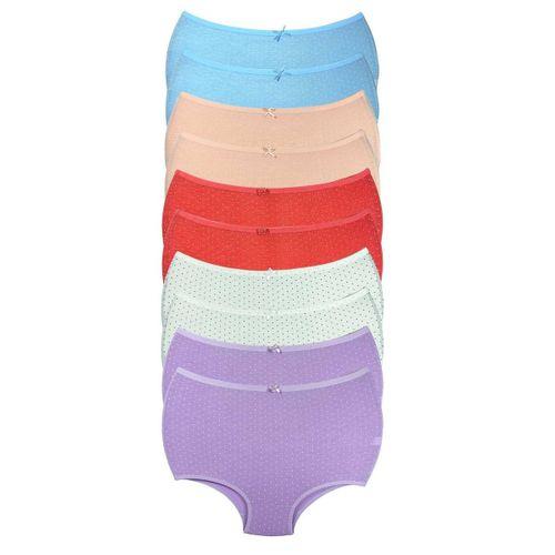 10 Adet Puantiyeli Kadın Toparlayıcı Yüksek Bel Bato Külot