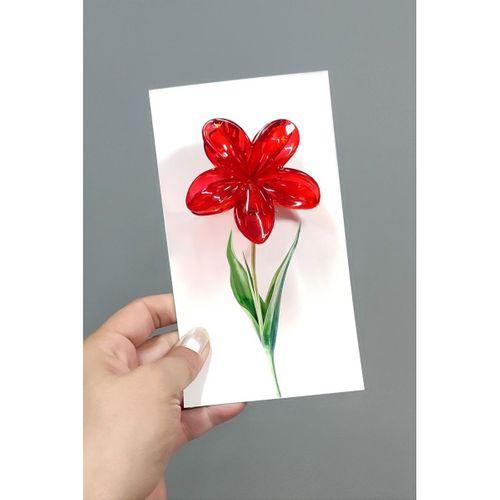 Kırmızı Lotus Toka 6 cm (Kartsız)