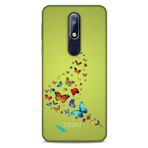Nokia 7.1 Kılıf Kelebek Etkisi (48) Bumper Kılıf Pembe Yeşil
