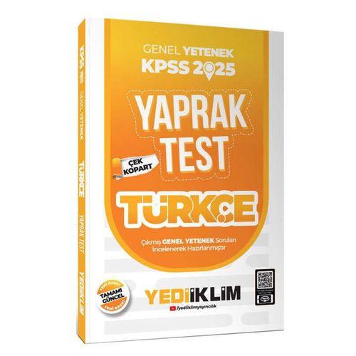 2025 KPSS Genel Yetenek Türkçe Çek Kopart Yaprak Test Yediiklim Yayınları