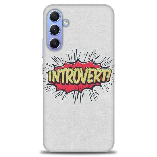 Samsung Galaxy A34 Kılıf HD Baskılı Kılıf - Introvert! + Tam Ekran Koruyucu