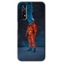 Potkal Hediye Fabrikası Realme 7 Kılıf HD Desen Baskılı Arka Kapak - Smoke Astronot