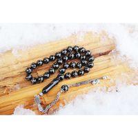 Oltu Taşı Küre  Model Çift Zikzak Dörtlü İşlemeli Tespih