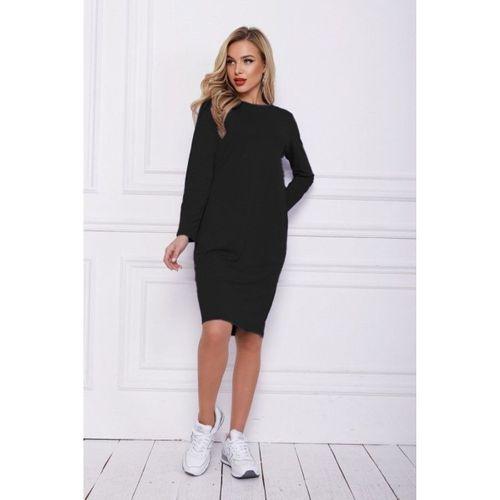 Kadın Uzun Kollu Bisiklet Yaka Cep Detay Etek Ucu Volanlı Iki Iplik Elbise