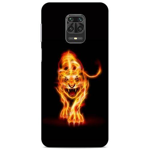 Lopard Xiaomi Redmi Note 9S Uyumlu Kılıf FireX (27) Tasarımlı Kılıf Ateşten Kaplan